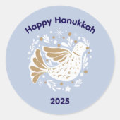Happy Hanukkah Peace Dove 2025 Sticker (Vorderseite)