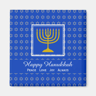 HAPPY HANUKKAH Peace Liebe Joy Custom Blue Kühlsch Magnet