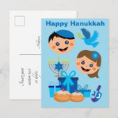 🕎 Happy Hanukkah personalisierbare Texte Postkarte (Vorne/Hinten)