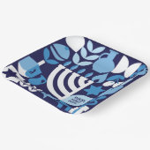 Happy Hanukkah Personalisiert Moderne Menorah & St Pappteller (Gewinkelt)