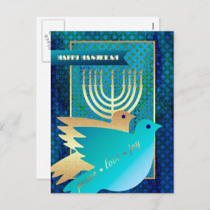 Happy Hanukkah. Personalisierte Hanukkah-Postkarte Feiertagspostkarte