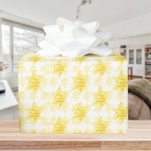 Happy Hanukkah Personalisierte jüdische Stars au Geschenkpapier