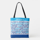 HAPPY HANUKKAH Personalisierter Urlaub wünscht Tasche (Rückseite)