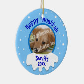 Happy Hanukkah Personalisiertes Foto Ornament (Rechts)