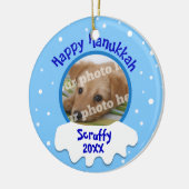 Happy Hanukkah Personalisiertes Foto Ornament (Links)