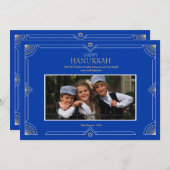 Happy Hanukkah Photo Holiday Card Feiertagskarte (Vorne/Hinten)