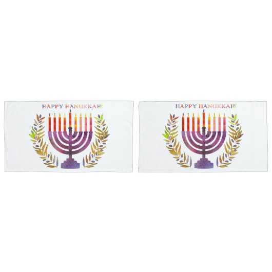 Happy Hanukkah Pillowcases Kissenbezug (Vorderseite-Set)