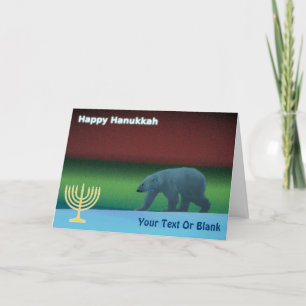 Happy Hanukkah - Polar Lights Polar Bear Feiertagskarte