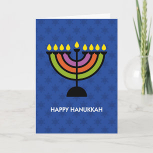 Happy Hanukkah Pop Art Menorah Feiertagskarte