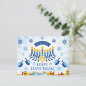 Happy Hanukkah Postkarte (Stehend Vorderseite)