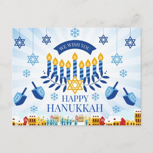 Happy Hanukkah Postkarte (Vorderseite)