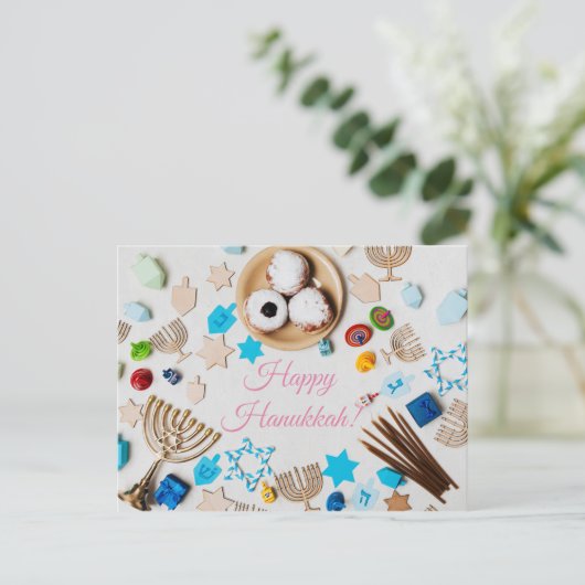 Happy Hanukkah Postkarte (Stehend Vorderseite)