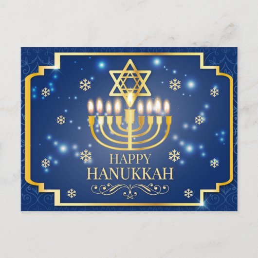 Happy Hanukkah Postkarte (Vorderseite)