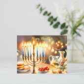 Happy Hanukkah Postkarte (Stehend Vorderseite)