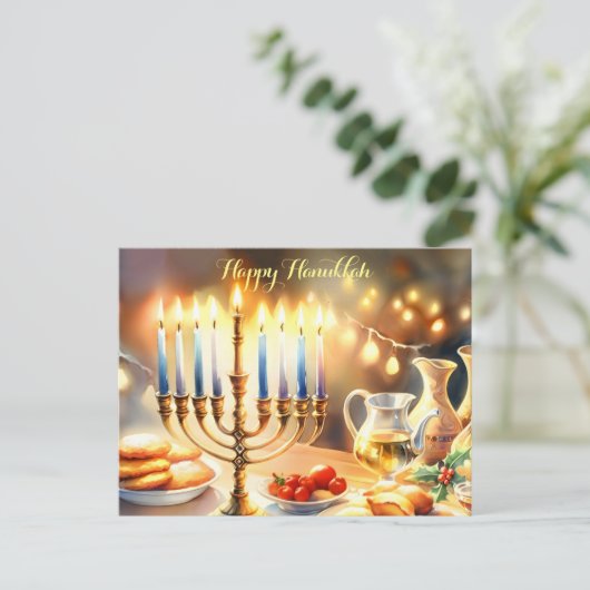 Happy Hanukkah Postkarte (Stehend Vorderseite)