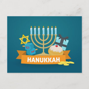Happy Hanukkah Postkarte