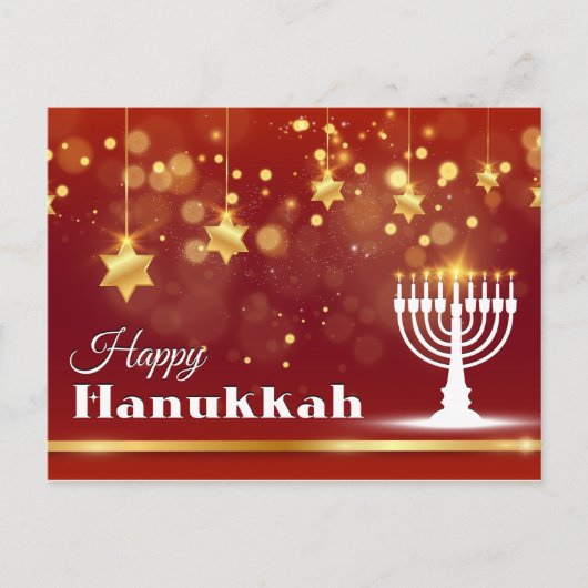 Happy Hanukkah Postkarte (Vorderseite)