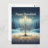 Happy Hanukkah Postkarte (Vorne/Hinten)