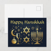 Happy Hanukkah Postkarte (Vorne/Hinten)