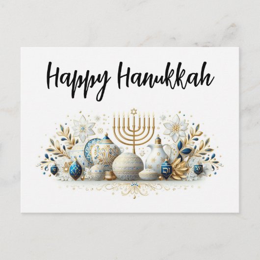 Happy Hanukkah Postkarte (Vorderseite)