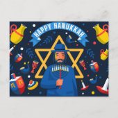 Happy Hanukkah Postkarte (Vorderseite)