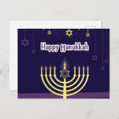 Happy Hanukkah Postkarte (Vorne/Hinten)