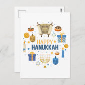Happy Hanukkah Postkarte (Vorne/Hinten)