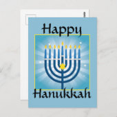 Happy Hanukkah Postkarte (Vorne/Hinten)