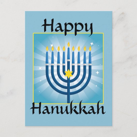 Happy Hanukkah Postkarte (Vorderseite)