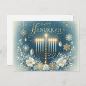 Happy Hanukkah Postkarte (Vorne/Hinten)