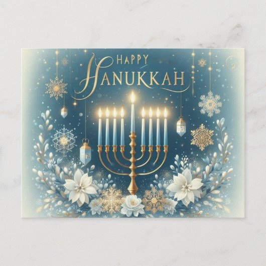 Happy Hanukkah Postkarte (Vorderseite)