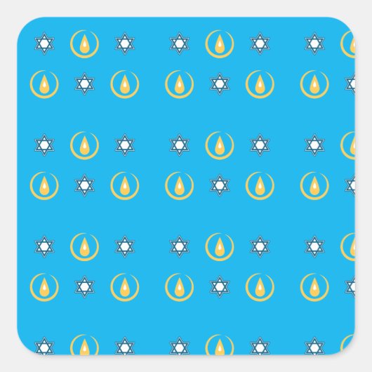 Happy Hanukkah Quadratischer Aufkleber (Vorderseite)