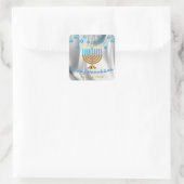 Happy Hanukkah Quadratischer Aufkleber (Tasche)