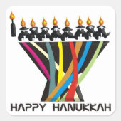 Happy Hanukkah Quadratischer Aufkleber (Vorderseite)