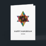 Happy Hanukkah Rainbow Star von David Non Foto Feiertagskarte<br><div class="desc">Wünsche Freunde und Familie "Happy Hanukkah" mit diesem whimsical mehrfarbigen Star von David. Das Jahr ist editierbar mit mehr bearbeitbarem Text im Inneren. Klicken Sie auf "Anpassen",  um Schriftart zu ändern,  Text,  Farbe oder Größe zu verschieben.</div>
