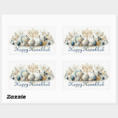 Happy Hanukkah Rechteckiger Aufkleber (Blatt)