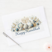 Happy Hanukkah Rechteckiger Aufkleber (Umschlag)