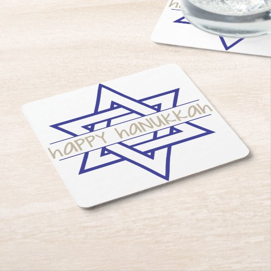 Happy Hanukkah Rechteckiger Pappuntersetzer (angewinkelt)