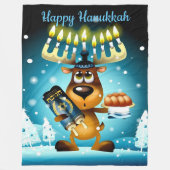 Happy Hanukkah Reindeer Fleecedecke (Vorderseite)