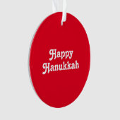"Happy Hanukkah" Rot-Weiß-Feier Ornament (Vorderseite)