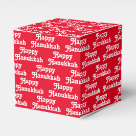 Happy Hanukkah rotes, weißes, modernes typografisc Geschenkschachtel