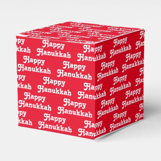 Happy Hanukkah rotes, weißes, modernes typografisc Geschenkschachtel (Vorderseite)