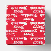 Happy Hanukkah rotes, weißes, modernes typografisc Geschenkschachtel (Oben)
