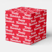 Happy Hanukkah rotes, weißes, modernes typografisc Geschenkschachtel (Rückseite)