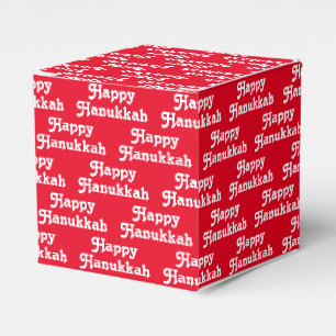 "Happy Hanukkah", rotes weißes Weihnachtsgeschenk Geschenkschachtel
