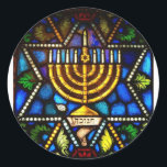 HAPPY HANUKKAH RUNDER AUFKLEBER<br><div class="desc">FOTO</div>