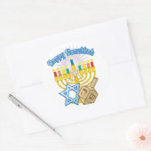 Happy Hanukkah Runder Aufkleber (Umschlag)