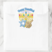 Happy Hanukkah Runder Aufkleber (Tasche)