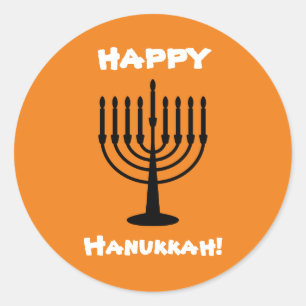 Happy Hanukkah Runder Aufkleber