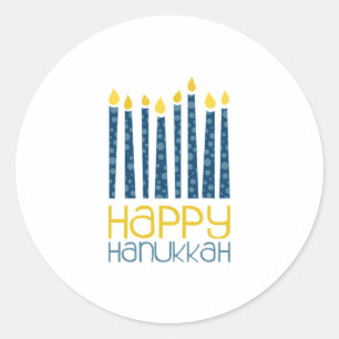 Happy Hanukkah Runder Aufkleber